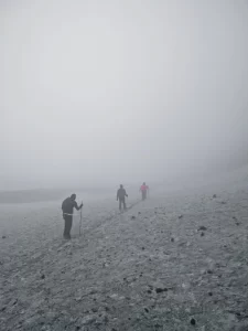 Foggy weather of Annapurna Base Camp - ABC making the trekkers difficult to walk