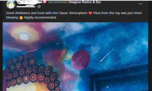 Review given by people for Imagine Restro and Bar