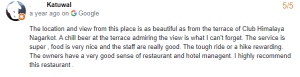 Review given by people for Lemon Grass Resort three