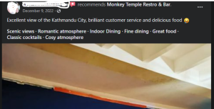Review given by people for Monkey Temple Restro and Bar 2